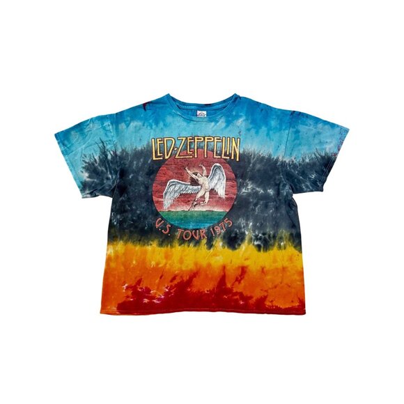 Delta Pro Weight Other - Vintage Led Zeppelin 1975 Tour Tie-Dye Band Tee Delta Pro Weight Collectible XL